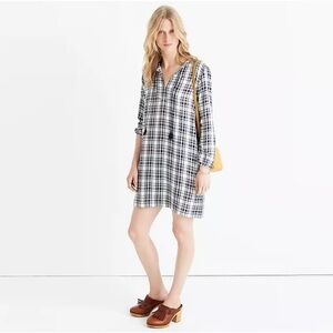 MADEWELL J.Crew $120 Plaid Artiste Tassel Tunic Mini Dress Size Small